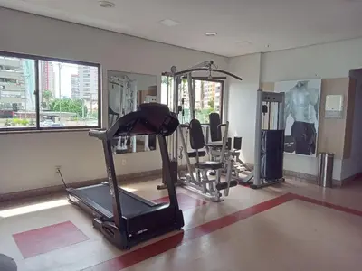 O centro de fitness e/ou as comodidades de fitness de Flat Blue Tree Beira Mar by Escala