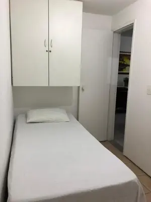 Uma cama ou camas num quarto em Excelente apartamento!!! Imperdível!!!