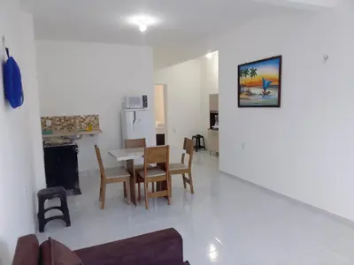 A cozinha ou kitchenette de Estrela Apartamento 2 terreo - Quarto e sala com cozinha americana na praia do prea-Ce
