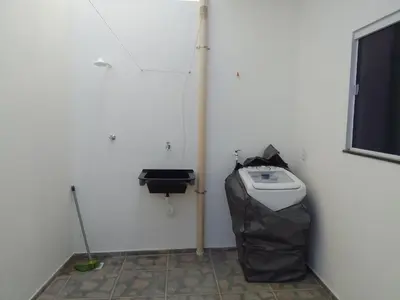 A planta de Estrela Apartamento 2 terreo - Quarto e sala com cozinha americana na praia do prea-Ce