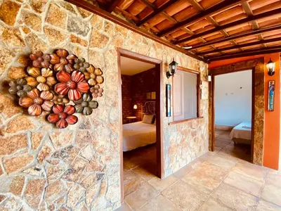 Uma cama ou camas num quarto em Casa Dos Patos