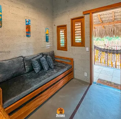 A planta de Rústico e Charmosinho, Próx a Lagoa com Ar cond, Chalés Tucumã