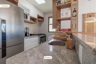 A cozinha ou kitchenette de Estúdio completo no VG Sun Cumbuco por Tactu