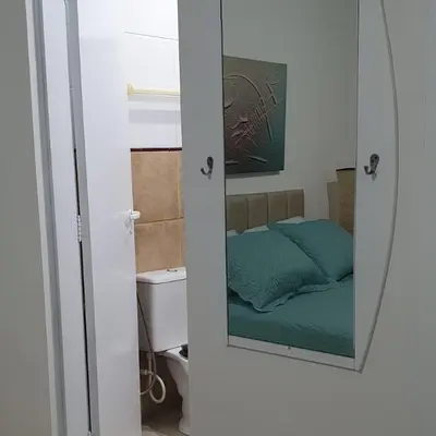 Uma cama ou camas num quarto em Confortável apartamento a 100 m Beira Mar - Edifício Zen Residence