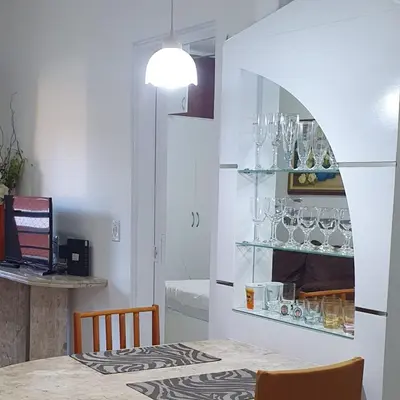 A cozinha ou kitchenette de Confortável apartamento a 100 m Beira Mar - Edifício Zen Residence