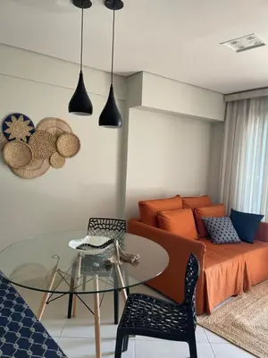 Uma área de estar em Lindo apartamento na Beira Mar Edifício Landscape