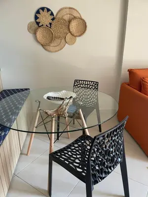 Uma área de estar em Lindo apartamento na Beira Mar Edifício Landscape