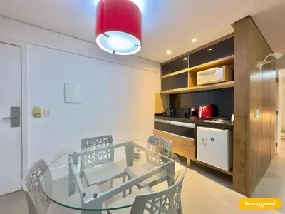 A cozinha ou kitchenette de Hotel na Beira Mar de Fortaleza