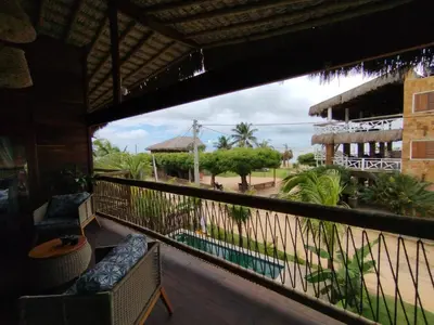 Uma varanda ou terraço em Villa Caravelas Praia de Moitas