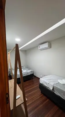 Uma cama ou camas num quarto em Apartamento Beira Mar Preá