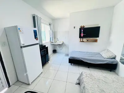 Uma cama ou camas num quarto em Ap Mobiliado no Campo dos Velhos