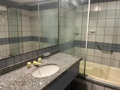 Uma casa de banho em Flat Iate Plaza