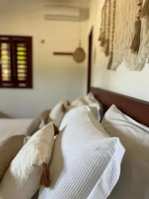 Uma cama ou camas num quarto em Casas Oceanicas