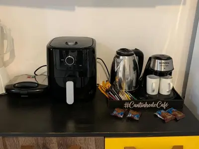 Comodidades para chá e café em Casa de Férias-Residence Fonteles no Preá