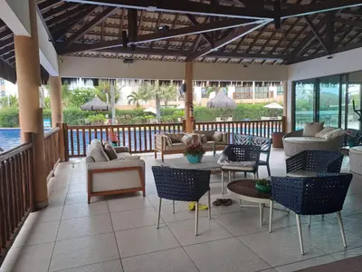 Uma área de estar em VG Sun Cumbuco 406