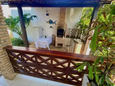 Uma varanda ou terraço em Casa de Praia Em Aguas Belas 3 suites