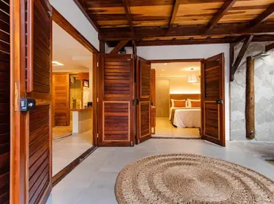 Uma cama ou camas num quarto em Villa Nanui Jeri