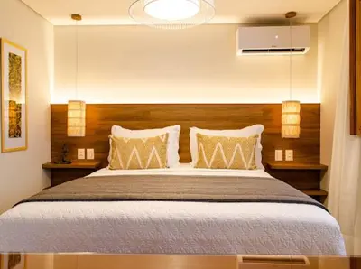 Uma cama ou camas num quarto em Villa Nanui Jeri