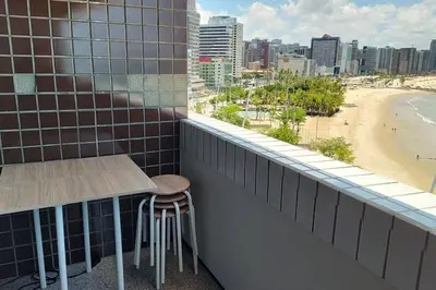 Uma varanda ou terraço em Belíssima vista mar apto 503 e suíte 513