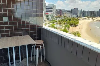 Uma varanda ou terraço em Belíssima vista mar apto 503 e suíte 513