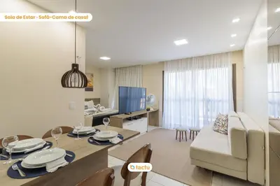 Uma televisão e/ou sistema de entretenimento em Apto compacto no VG Sun Cumbuco por Tactu