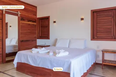 Uma cama ou camas num quarto em Casa a 150m da praia no Pontal do Maceió por Tactu