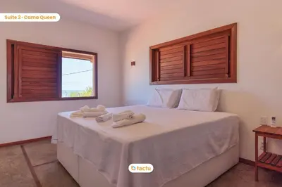 Uma cama ou camas num quarto em Casa a 150m da praia no Pontal do Maceió por Tactu