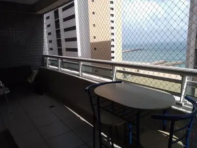 Uma varanda ou terraço em Beach Class Fortaleza 1306