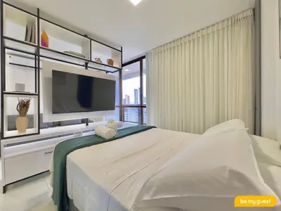 Uma cama ou camas num quarto em Condomínio JSmart, localização ideal