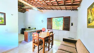 A cozinha ou kitchenette de Chalé Verdelândia Guaramiranga - Casa com piscina na Serra