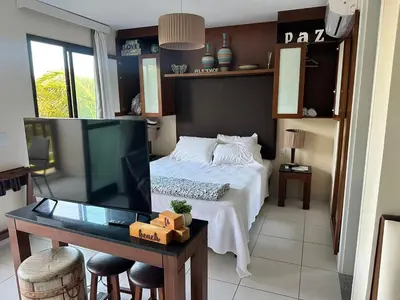 Uma cama ou camas num quarto em VG Sun - Apto C5 207 - Paraíso na Praia do Cumbuco