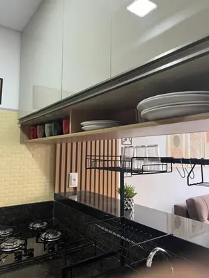 A cozinha ou kitchenette de Meireles Compact Apartamento 600m do aterro da praia de Iracema