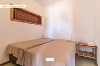 Uma cama ou camas num quarto em Apto 100m da praia no Pontal de Maceió por Tactu