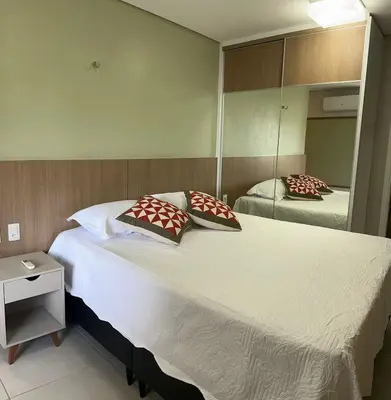 Uma cama ou camas num quarto em MANDARA LANAI - BL 25, APTO 202 - Aquiraz