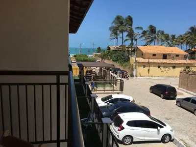 A planta de Flat aconchegante a uma quadra da praia
