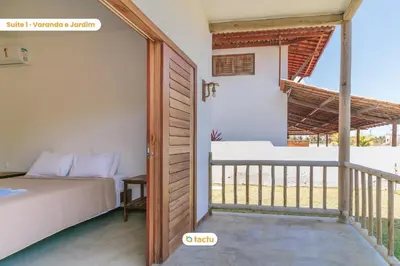 Uma varanda ou terraço em Apto térreo no Pontal do Maceió Tactu