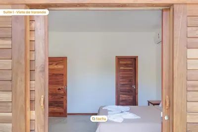 Uma cama ou camas num quarto em Apto térreo no Pontal do Maceió Tactu