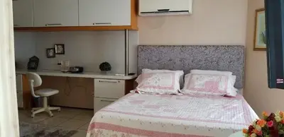 Uma cama ou camas num quarto em Iate Plaza, Flat na areia em Meireles