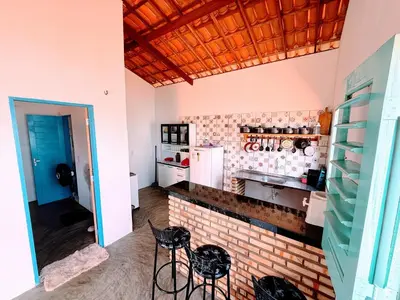 A cozinha ou kitchenette de Chalé brilho do mar