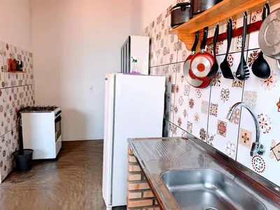 A cozinha ou kitchenette de Chalé brilho do mar