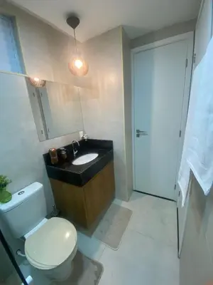Uma casa de banho em Meireles Compact Apartamento 500m da praia