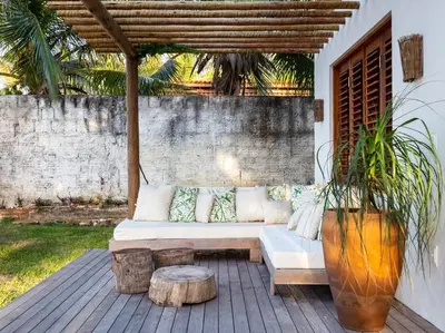 Uma área de estar em Beachfront 7-bedroom Villa in Taiba - Kitesurfing Paradise