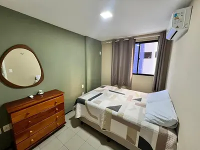Uma cama ou camas num quarto em Apartamento Meireles - Beira mar