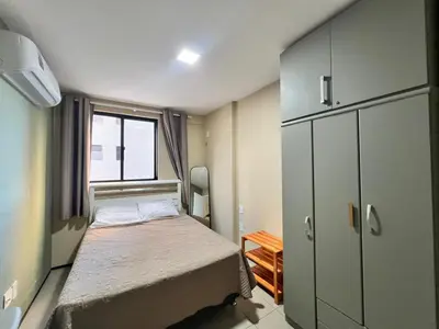Uma cama ou camas num quarto em Apartamento Meireles - Beira mar