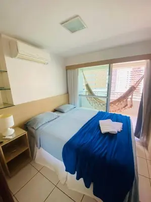 Uma cama ou camas num quarto em Beach Class Fortaleza by DS Imóveis