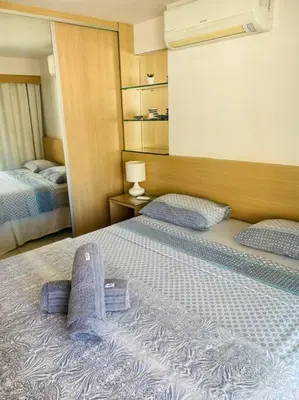 Uma cama ou camas num quarto em Beach Class Fortaleza by DS Imóveis