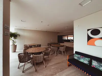 Uma área de estar em Aquarius Residence Praia de Iracema
