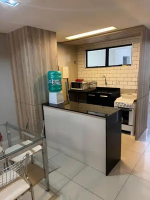 A cozinha ou kitchenette de Ed Preamar Apt 902 Próximo à Feirinha da Beira Mar