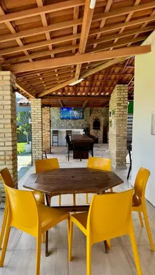 Uma área de estar em Casa de Praia Tibau-RN