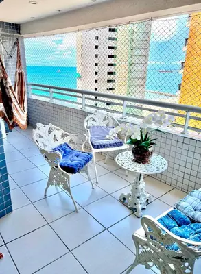 Uma varanda ou terraço em Lindo Ap vista Mar no Melhor de Fortaleza.